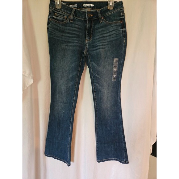 Sonoma Goods For Life Women's Medium Wash Bootcut Denim Jeans Size 6P - Picture 1 of 12